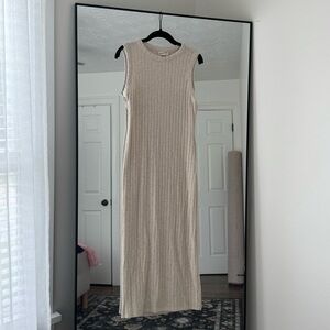 Women’s Rib Knit Midi Dress - Universal Thread Heather Cream